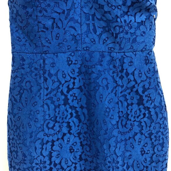 NWT Keepsake The Label  Cobalt Blue Lace Crossed Halter High Roads Dress XS - Picture 8 of 16